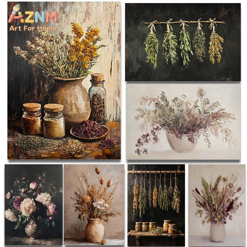 AZNM Stampa su tela con fiori  - Dried Herbs recensione e prezzo